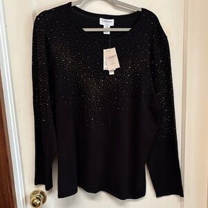Carmen Black Studded Women's Blouse